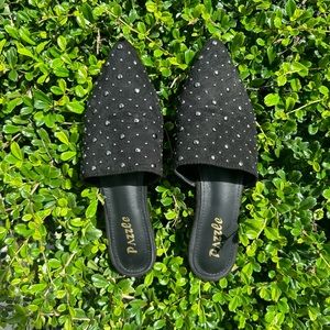 Black slip on loafers
